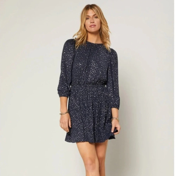 Current Air Anthropologie Navy Star Dress - Picture 1 of 10